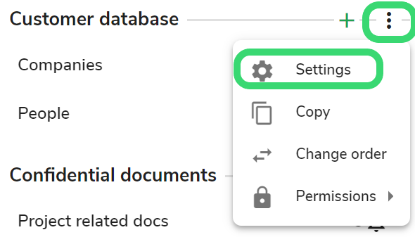 dataset module settings