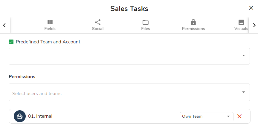 edit permissions - Own team