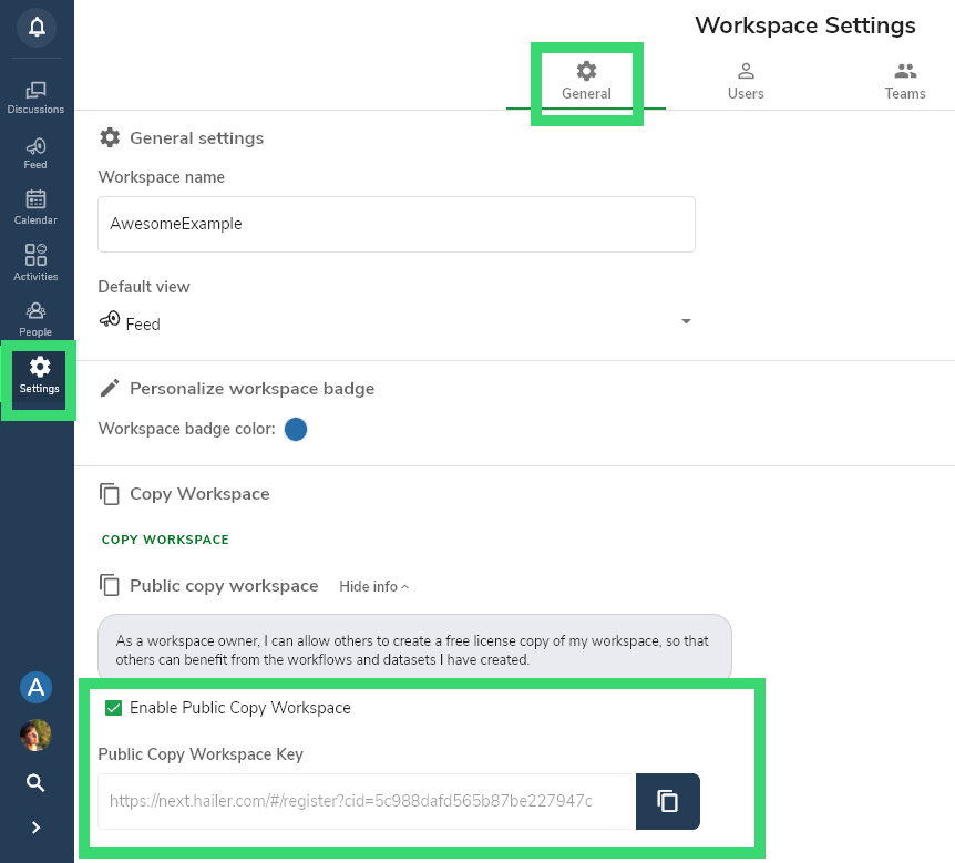 How to enable public workspace copy