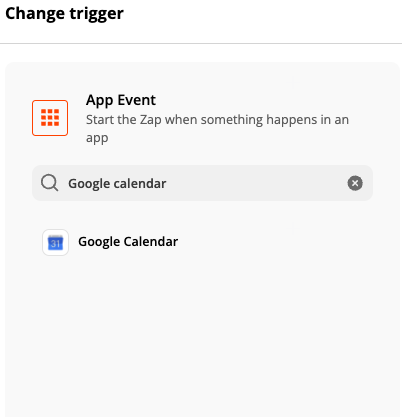 zapier setting up the app event