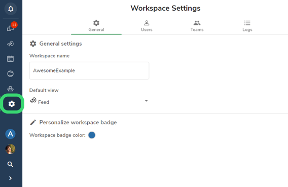 hailer workspace settings